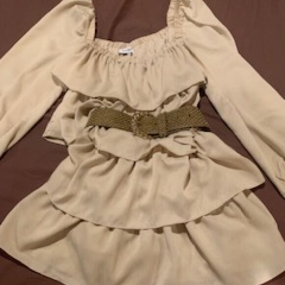 Tiered ruffle babydoll dress in crinkle chiffon - Picture 1 of 6